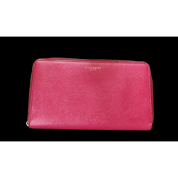 Coach New York red cross grain leather wallet clutch - Picture 1 of 9